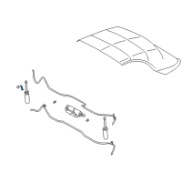 OEM Ford Thunderbird Lift Cylinder Bracket Diagram - 1W6Z-7650668-AA