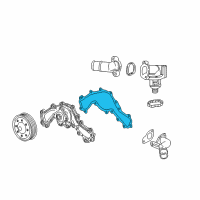 OEM Cadillac Water Pump Assembly Gasket Diagram - 12646995