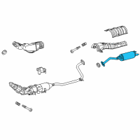 OEM 2013 Toyota Prius V Muffler & Pipe Diagram - 17430-37480