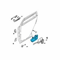 OEM 2007 Nissan Murano Rear Door Inside Handle Assembly Left Diagram - 80671-CC20C