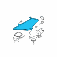 OEM 2003 Nissan Murano Headlamp Housing Assembly, Passenger Side Diagram - 26025-CA000