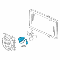 OEM 1996 Honda Civic Motor, Cooling Fan (Denso) Diagram - 19030-P1R-003