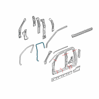 OEM 2009 GMC Canyon Weatherstrip Asm, Rear Side Door Auxiliary *Closed Carrier Diagram - 19210207