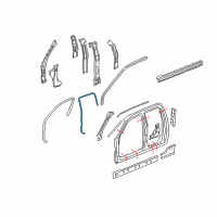 OEM 2007 GMC Canyon Weatherstrip Asm, Rear Side Door Auxiliary *Closed Carrier Diagram - 19210207