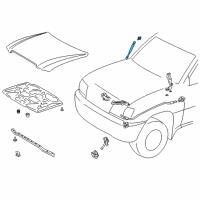 OEM 2002 Lexus LX470 Hood Support Assembly, Left Diagram - 53450-69036