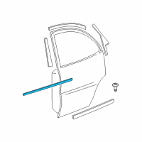 OEM 2001 Chevrolet Impala Molding Asm-Rear Side Door Window Belt Reveal *Black Diagram - 10326932