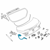 OEM 2014 BMW M6 Left Trunk Lid Hinge Diagram - 41-62-7-228-499