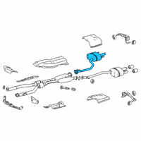 OEM 2016 Lexus GS F Exhaust Tail Pipe Assembly Diagram - 17430-38700