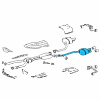 OEM 2017 Lexus GS F Exhaust Tail Pipe Assembly, Left Diagram - 17440-38100