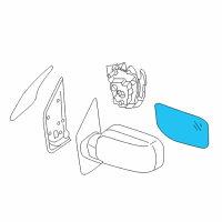 OEM Nissan Door Mirror Glass LH Diagram - 96366-EA16A