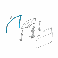 OEM Honda Civic Channel, Right Front Door Run Diagram - 72235-SVA-A01