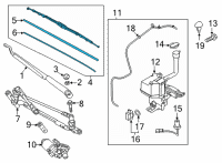 OEM 2022 Kia Sorento Driver Windshield Wiper Blade Assembly Diagram - 983502W000