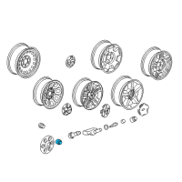 OEM 2000 GMC Yukon Wheel Nut Cap *Chrome Diagram - 15045768
