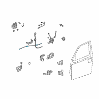 OEM Honda Ridgeline Cable Assembly, Right Front Inside Handle Diagram - 72131-SJC-A00