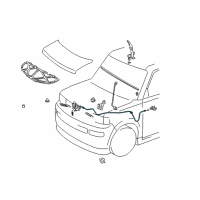 OEM 2003 Toyota Echo Release Cable Diagram - 53630-52090