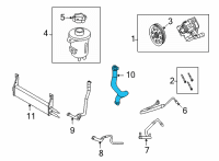OEM 2021 Ford F-350 Super Duty Power Steering Suction Hose Diagram - LC3Z-3691-A