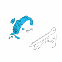 OEM 2009 Hyundai Azera Front Wheel Guard Assembly, Right Diagram - 86812-3L000