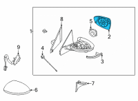 OEM 2020 Nissan Sentra Glass - Mirror, RH Diagram - 96365-6LB3A