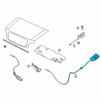 OEM Infiniti Hood Lock Control Cable Assembly Diagram - 65621-ZR00A