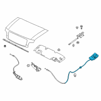 OEM 2008 Infiniti QX56 Hood Lock Control Cable Assembly Diagram - 65621-ZR00A