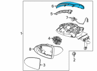 OEM 2022 Hyundai Sonata Rear View Mirror Scalp, Left, Exterior Diagram - 87616-L0000