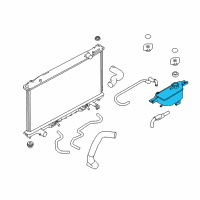 OEM Infiniti Q50 Radiator Reservoir Tank Assembly Diagram - 21710-4GB0A