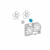 OEM Cadillac CTS Motor Asm, Engine Coolant Fan (RH) (160W) Diagram - 89022481