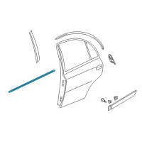 OEM 2007 Hyundai Accent Weatherstrip Assembly-Rear Door Belt Outside RH Diagram - 83220-1E000