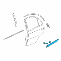 OEM 2011 Hyundai Accent Moulding Assembly-Rear Door Waist Line, LH Diagram - 87731-1E500