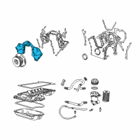 OEM 1989 BMW 750iL Timing Case Cover, Top Diagram - 11-14-1-725-802