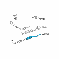 OEM 2002 Saturn LW200 Exhaust Resonator ASSEMBLY (W/ Exhaust Pipe) Diagram - 22723339