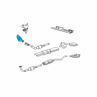 OEM 2000 Saturn LS Engine Exhaust Manifold Assembly Diagram - 90537677