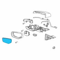 OEM 2018 Cadillac CTS Mirror Glass Diagram - 23432527