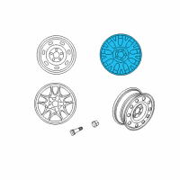 OEM 2006 Ford Crown Victoria Wheel, Alloy Diagram - 6W7Z-1007-AA