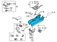OEM Kia Sorento Console Assembly-Floor Diagram - 84610R5000WK