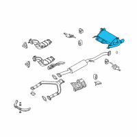 OEM 2006 Infiniti FX35 Exhaust Main Muffler Assembly Diagram - 20100-CL000