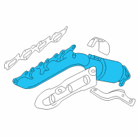 OEM 2009 Kia Borrego Exhaust Manifold Catalytic Assembly, Left Diagram - 285103F110