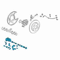 OEM Honda Civic Caliper Sub-Assembly, Left Rear Diagram - 43019-SNA-A10