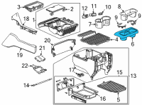 OEM 2022 Chevrolet Suburban Rear Cup Holder Diagram - 84887778