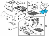 OEM 2022 GMC Yukon XL Rear Cup Holder Diagram - 84887778