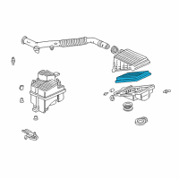 OEM Honda Civic del Sol Element, Air Cleaner Diagram - 17220-P2F-A01