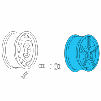 OEM 2007 Chevrolet Uplander Wheel Rim-17X6.5 Aluminum 52Mm Outside 115.0Mm Bellcrank *Chrome Clad Diagram - 9595994