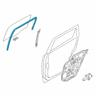 OEM 2009 Kia Borrego Run-Rear Door Window Glass Diagram - 835302J000