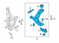 OEM 2022 Hyundai Santa Cruz ARM COMPLETE-FR LWR, LH Diagram - 54500-P2000