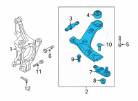 OEM 2021 Kia Sorento Arm Complete-Fr LWR Diagram - 54500P2000