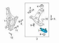 OEM Hyundai Santa Fe Ball Joint Assembly-LWR Arm Diagram - 54530-P2000
