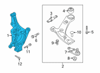OEM Hyundai Santa Cruz KNUCKLE-FRONT AXLE, LH Diagram - 51710-R5500