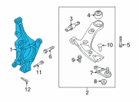 OEM 2022 Hyundai Santa Cruz KNUCKLE-FRONT AXLE, LH Diagram - 51710-R5500