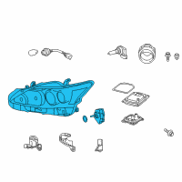 OEM 2016 Lexus CT200h Headlamp Unit With Gas, Right Diagram - 81145-76160