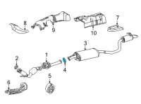 OEM 2021 Toyota Highlander Muffler & Pipe Gasket Diagram - 17451-F0020
